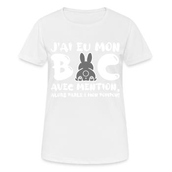 J'ai eu mon BAC Félicitations Nouveau Bachelier - T-shirt respirant Femme - blanc - Devant - AI Model Female 172 dark (172cm)