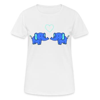 elefanten verliebt - Frauen T-Shirt atmungsaktiv - Weiß - Vorne - AI Model Female 172 dark (172cm)