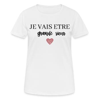 Ich werde eine große Schwester sein - Frauen T-Shirt atmungsaktiv - Weiß - Vorne - AI Model Female 172 dark (172cm)