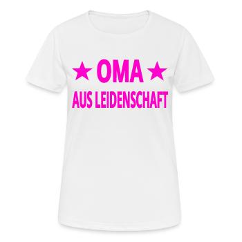 Oma - Frauen T-Shirt atmungsaktiv - Weiß - Vorne - AI Model Female 172 dark (172cm)