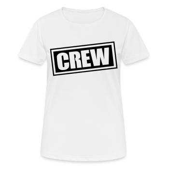 crew - Frauen T-Shirt atmungsaktiv - Weiß - Vorne - AI Model Female 172 dark (172cm)