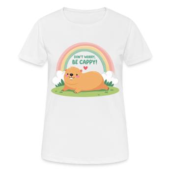 Dont Worry Be Cappy - Women's Breathable T-Shirt - white - Front - AI Model Female 172 dark (172cm)