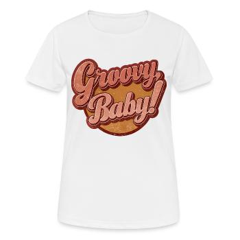 Groovy Baby - Frauen T-Shirt atmungsaktiv - Weiß - Vorne - AI Model Female 172 dark (172cm)