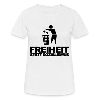 Freiheit statt Sozialismus - Frauen T-Shirt atmungsaktiv - Weiß - Vorne - AI Model Female 172 dark (172cm)