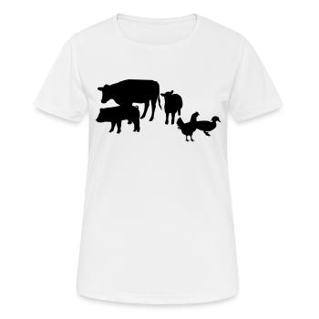 La ferme des animaux - T-shirt respirant Femme - blanc - Devant - AI Model Female 172 dark (172cm)