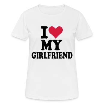 Girlfriend - amie - T-shirt respirant Femme - blanc - Devant - AI Model Female 172 dark (172cm)