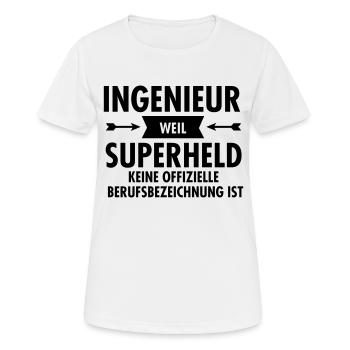 Ingenieur Superheld - Women's Breathable T-Shirt - white - Front - AI Model Female 172 dark (172cm)