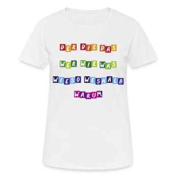 Wer Wie Was - Frauen T-Shirt atmungsaktiv - Weiß - Vorne - AI Model Female 172 dark (172cm)