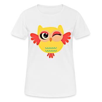 Das Zwinkern der Clea-Eule - Frauen T-Shirt atmungsaktiv - Weiß - Vorne - AI Model Female 172 dark (172cm)