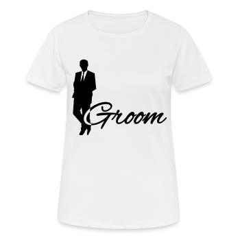 Groom - Frauen T-Shirt atmungsaktiv - Weiß - Vorne - AI Model Female 172 dark (172cm)