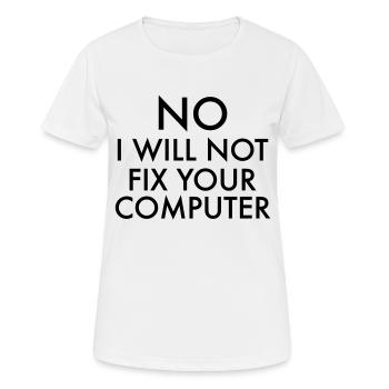 Computer Geek - T-shirt respirant Femme - blanc - Devant - AI Model Female 172 dark (172cm)