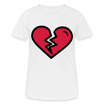 Gebrochenes Herz, Herzschmerzunglücklich verliebt - Frauen T-Shirt atmungsaktiv - Weiß - Vorne - AI Model Female 172 dark (172cm)