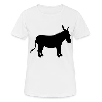 esel pferd pony klein packesel lange ohren bauernh - Frauen T-Shirt atmungsaktiv - Weiß - Vorne - AI Model Female 172 dark (172cm)