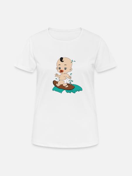 Bébé surfe - T-shirt respirant Femme - blanc