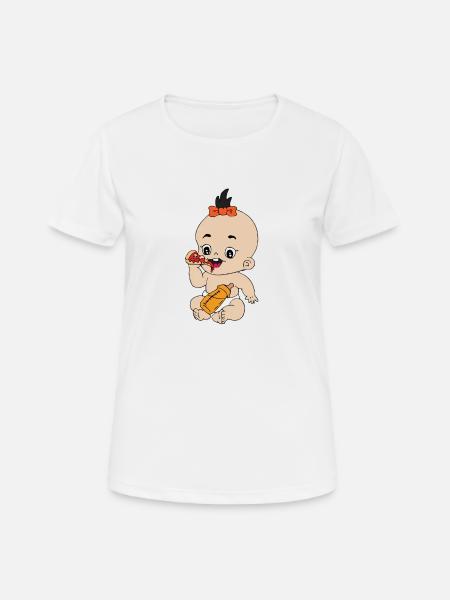 Pizza pour bébé - T-shirt respirant Femme - blanc