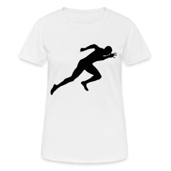 Sprint Leichtathletik - Frauen T-Shirt atmungsaktiv - Weiß - Vorne - AI Model Female 172 dark (172cm)