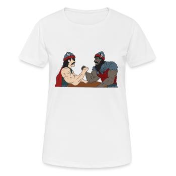 Wikinger Vikings Männer - Frauen T-Shirt atmungsaktiv - Weiß - Vorne - AI Model Female 172 dark (172cm)