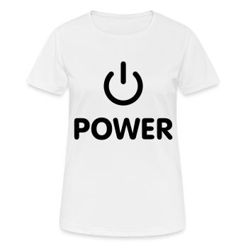 Power Button - PrintShirt at - Frauen T-Shirt atmungsaktiv - Weiß - Vorne - AI Model Female 172 dark (172cm)