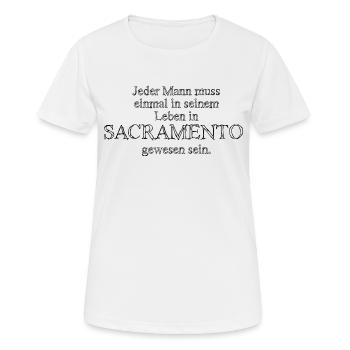 Sacramento Black - Frauen T-Shirt atmungsaktiv - Weiß - Vorne - AI Model Female 172 dark (172cm)