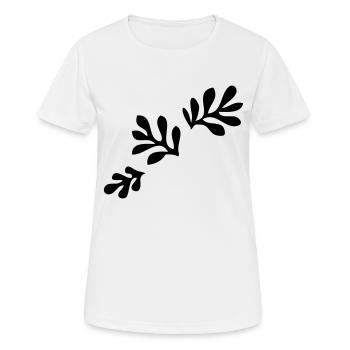 Blätter Flora Pflanze Muster - Frauen T-Shirt atmungsaktiv - Weiß - Vorne - AI Model Female 172 dark (172cm)