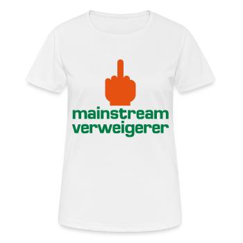 Mainstream-Verweigerer - Frauen T-Shirt atmungsaktiv - Weiß - Vorne - AI Model Female 172 dark (172cm)