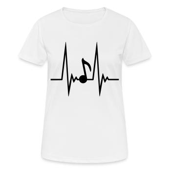 Music Note Pulse - Frauen T-Shirt atmungsaktiv - Weiß - Vorne - AI Model Female 172 dark (172cm)