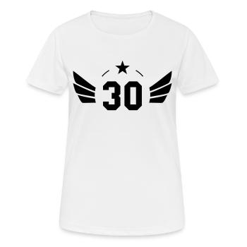 30 Years - Frauen T-Shirt atmungsaktiv - Weiß - Vorne - AI Model Female 172 dark (172cm)