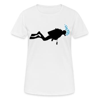 Taucher Luftblasen - Frauen T-Shirt atmungsaktiv - Weiß - Vorne - AI Model Female 172 dark (172cm)