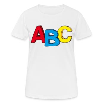 Motif ABC, idéal pour la scolarisation précoce - T-shirt respirant Femme - blanc - Devant - AI Model Female 172 dark (172cm)