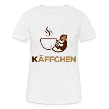 Käffchen - Kaffee Affe - Frauen T-Shirt atmungsaktiv - Weiß - Vorne - AI Model Female 172 dark (172cm)