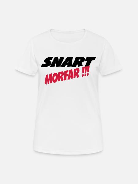 Snart morfar !! - Dame T-shirt svedtransporterende - hvid