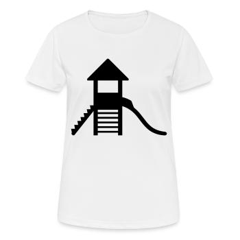 piktogram aire de jeux enfants amusants bac à sable draus - T-shirt respirant Femme - blanc - Devant - AI Model Female 172 dark (172cm)