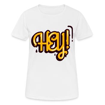 Hey! - Frauen T-Shirt atmungsaktiv - Weiß - Vorne - AI Model Female 172 dark (172cm)