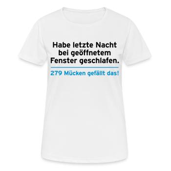 Nacht Schlaf Fenster Mücken Social Media Facebook - Frauen T-Shirt atmungsaktiv - Weiß - Vorne - AI Model Female 172 dark (172cm)
