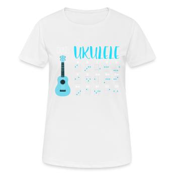 UKULELE CHORDS - Frauen T-Shirt atmungsaktiv - Weiß - Vorne - AI Model Female 172 dark (172cm)