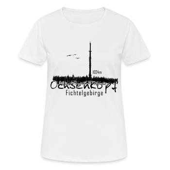 Ochsenkopf mit Asenturm Fichtelgebirge - Frauen T-Shirt atmungsaktiv - Weiß - Vorne - AI Model Female 172 dark (172cm)