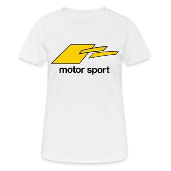 Motorsport - Frauen T-Shirt atmungsaktiv - Weiß - Vorne - AI Model Female 172 dark (172cm)