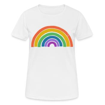 Arc-en-ciel - T-shirt respirant Femme - blanc - Devant - AI Model Female 172 dark (172cm)