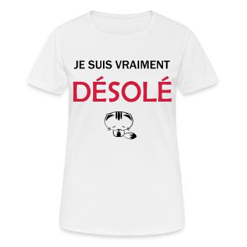 Je suis vraiment Désolé Je suis Désolé - T-shirt respirant Femme - blanc - Devant - AI Model Female 172 dark (172cm)