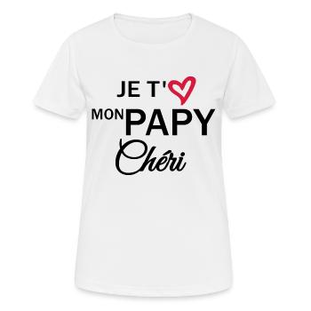 Je t'aime mon papy chéri - T-shirt respirant Femme - blanc - Devant - AI Model Female 172 dark (172cm)