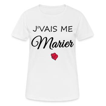 Je vais me marier - T-shirt respirant Femme - blanc - Devant - AI Model Female 172 dark (172cm)