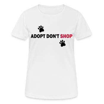 Adopter, ne pas acheter - Adopt don't shop - T-shirt respirant Femme - blanc - Devant - AI Model Female 172 dark (172cm)