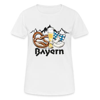 Bayern - Frauen T-Shirt atmungsaktiv - Weiß - Vorne - AI Model Female 172 dark (172cm)