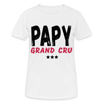 Papy grand cru - T-shirt respirant Femme - blanc - Devant - AI Model Female 172 dark (172cm)