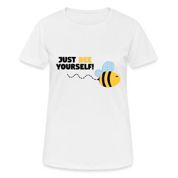Sei du selbst - Frauen T-Shirt atmungsaktiv - Weiß - Vorne - AI Model Female 172 dark (172cm)