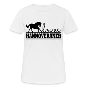 Pferd Hannoveraner - Frauen T-Shirt atmungsaktiv - Weiß - Vorne - AI Model Female 172 dark (172cm)