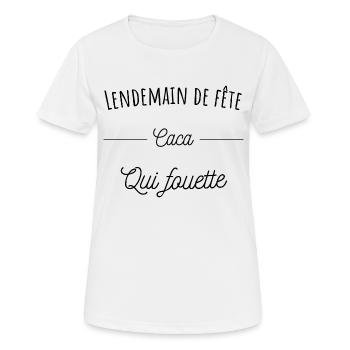 lendemain de fête caca qui fouette - T-shirt respirant Femme - blanc - Devant - AI Model Female 172 dark (172cm)