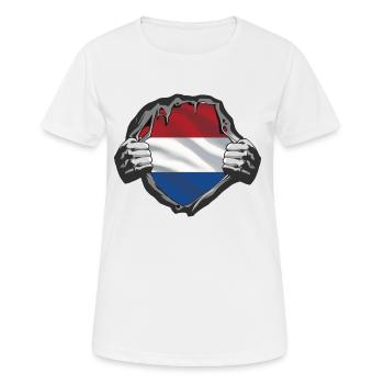Holland - Frauen T-Shirt atmungsaktiv - Weiß - Vorne - AI Model Female 172 dark (172cm)