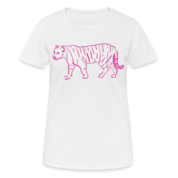 Tiger Line Art Line Drawing Gift - Women's Breathable T-Shirt - white - Front - AI Model Female 172 dark (172cm)