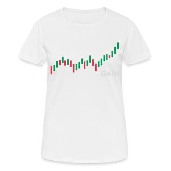 Forex Trader - Candlestick Chart - Chemise de trading - T-shirt respirant Femme - blanc - Devant - AI Model Female 172 dark (172cm)